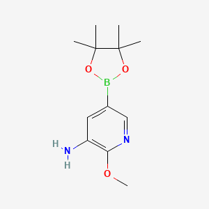 2-Methoxy-5-(4,4,5,5-tetramethyl-1,3,2-dioxaborolan-2-yl)pyridin-3-amine chemical structure (CAS 893440-50-1)