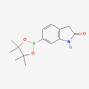 6-(4,4,5,5-Tetramethyl-1,3,2-dioxaborolan-2-yl)indolin-2-one chemical structure (CAS 893441-85-5)
