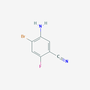 5-Amino-4-bromo-2-fluorobenzonitrile chemical structure (CAS 893615-28-6)