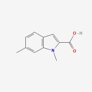 1,6-Dimethyl-1H-indole-2-carboxylic acid chemical structure (CAS 893730-44-4)