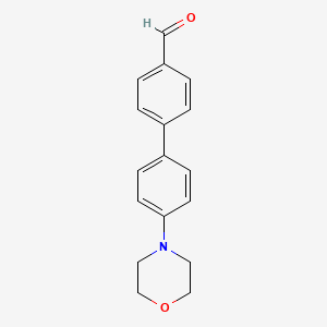 4'-Morpholino-[1,1'-biphenyl]-4-carbaldehyde chemical structure (CAS 893739-03-2)