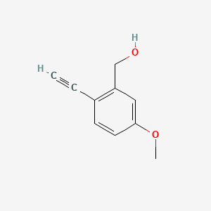 (2-Ethynyl-5-methoxyphenyl)methanol chemical structure (CAS 89414-50-6)
