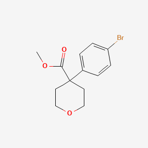 Methyl 4-(4-bromophenyl)tetrahydro-2H-pyran-4-carboxylate chemical structure (CAS 894399-90-7)