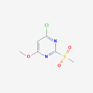 4-Chloro-6-methoxy-2-(methylsulfonyl)pyrimidine chemical structure (CAS 89466-55-7)