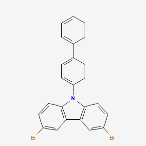 9-([1,1'-Biphenyl]-4-yl)-3,6-dibromo-9H-carbazole chemical structure (CAS 894791-50-5)