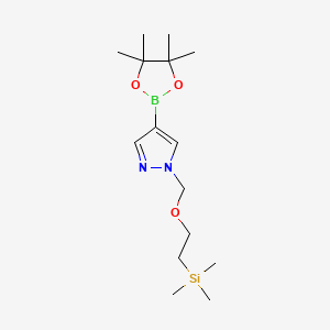 4-(4,4,5,5-Tetramethyl-1,3,2-dioxaborolan-2-yl)-1-((2-(trimethylsilyl)ethoxy)methyl)-1H-pyrazole chemical structure (CAS 894807-98-8)