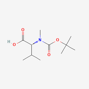 (R)-2-((tert-Butoxycarbonyl)(methyl)amino)-3-methylbutanoic acid chemical structure (CAS 89536-85-6)