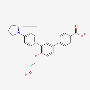 3''-(tert-Butyl)-4'-(2-hydroxyethoxy)-4''-(pyrrolidin-1-yl)-[1,1':3',1''-terphenyl]-4-carboxylic acid chemical structure (CAS 895542-09-3)