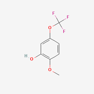 2-Methoxy-5-(trifluoromethoxy)phenol chemical structure (CAS 895572-36-8)