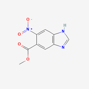 Methyl 6-nitro-1H-benzo[d]imidazole-5-carboxylate chemical structure (CAS 895581-42-7)