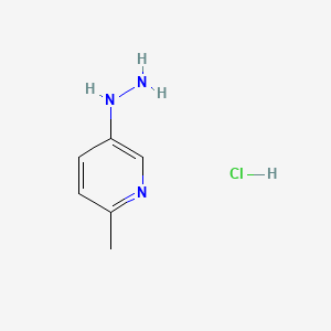 1-(6-Methylpyridin-3-yl)hydrazine hydrochloride chemical structure (CAS 896133-77-0)