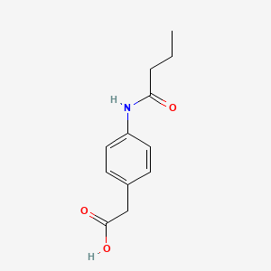 2-(4-Butyramidophenyl)acetic acid chemical structure (CAS 89625-67-2)
