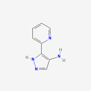 5-(Pyridin-2-yl)-1H-pyrazol-4-amine chemical structure (CAS 896467-81-5)