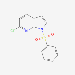 6-Chloro-1-(phenylsulfonyl)-1H-pyrrolo[2,3-b]pyridine chemical structure (CAS 896722-50-2)