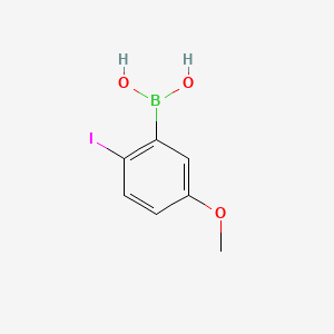 (2-Iodo-5-methoxyphenyl)boronic acid chemical structure (CAS 89694-50-8)
