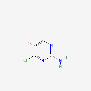 4-Chloro-5-iodo-6-methylpyrimidin-2-amine chemical structure (CAS 897030-99-8)