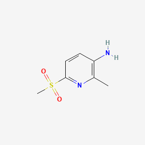 2-Methyl-6-(methylsulfonyl)pyridin-3-amine chemical structure (CAS 897732-75-1)