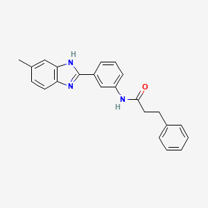 N-(3-(6-Methyl-1H-benzo[d]imidazol-2-yl)phenyl)-3-phenylpropanamide chemical structure (CAS 897799-81-4)
