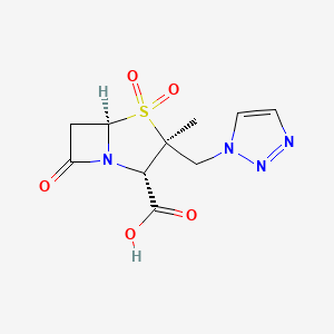 (2S,3S,5R)-3-((1H-1,2,3-Triazol-1-yl)methyl)-3-methyl-7-oxo-4-thia-1-azabicyclo[3.2.0]heptane-2-carboxylic acid 4,4-dioxide chemical structure (CAS 89786-04-9)