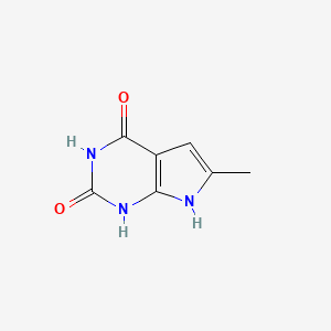 6-Methyl-1,7-dihydro-2H-pyrrolo[2,3-d]pyrimidine-2,4(3H)-dione chemical structure (CAS 89792-20-1)