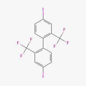 4,4'-Diiodo-2,2'-bis(trifluoromethyl)-1,1'-biphenyl chemical structure (CAS 89803-70-3)