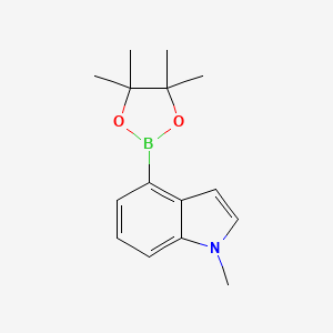 1-Methyl-4-(4,4,5,5-tetramethyl-1,3,2-dioxaborolan-2-yl)-1H-indole chemical structure (CAS 898289-06-0)