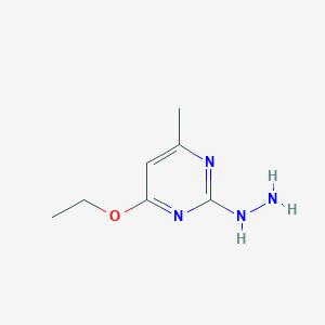 4-Ethoxy-2-hydrazinyl-6-methylpyrimidine chemical structure (CAS 89852-51-7)