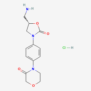 (S)-4-(4-(5-(Aminomethyl)-2-oxooxazolidin-3-yl)phenyl)morpholin-3-one hydrochloride chemical structure (CAS 898543-06-1)
