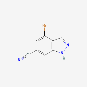 4-Bromo-1H-indazole-6-carbonitrile chemical structure (CAS 898746-96-8)