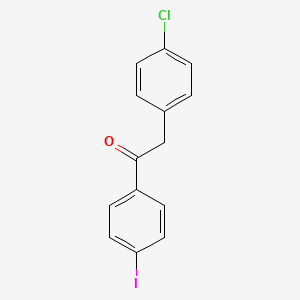 2-(4-Chlorophenyl)-4'-iodoacetophenone chemical structure (CAS 898784-08-2)