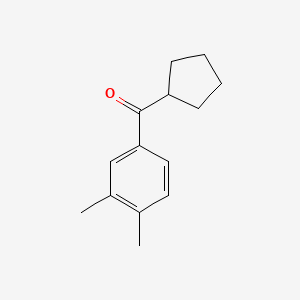 Cyclopentyl(3,4-dimethylphenyl)methanone chemical structure (CAS 898791-54-3)