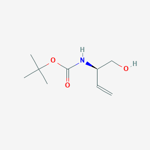 (R)-tert-Butyl (1-hydroxybut-3-en-2-yl)carbamate chemical structure (CAS 89985-86-4)