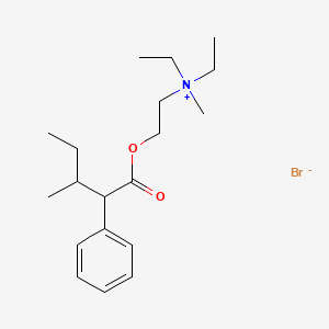 N,N-Diethyl-N-methyl-2-((3-methyl-2-phenylpentanoyl)oxy)ethan-1-aminium bromide chemical structure (CAS 90-22-2)