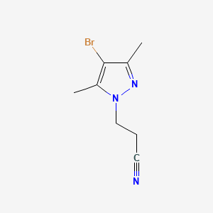 3-(4-Bromo-3,5-dimethyl-1H-pyrazol-1-yl)propanenitrile chemical structure (CAS 90006-21-6)