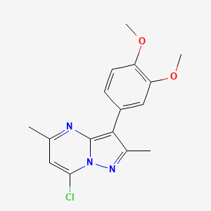 7-Chloro-3-(3,4-dimethoxyphenyl)-2,5-dimethylpyrazolo[1,5-a]pyrimidine chemical structure (CAS 900295-57-0)