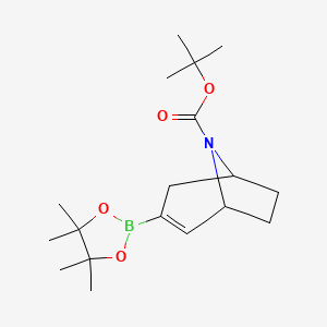 tert-Butyl 3-(4,4,5,5-tetramethyl-1,3,2-dioxaborolan-2-yl)-8-azabicyclo[3.2.1]oct-3-ene-8-carboxylate chemical structure (CAS 900503-08-4)