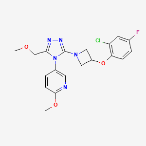 5-(3-(3-(2-Chloro-4-fluorophenoxy)azetidin-1-yl)-5-(methoxymethyl)-4H-1,2,4-triazol-4-yl)-2-methoxypyridine chemical structure (CAS 900510-03-4)