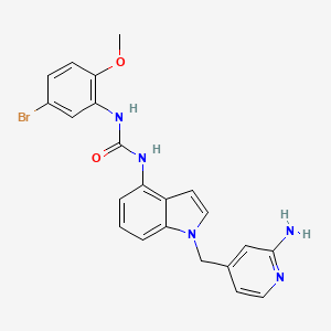 1-(1-((2-Aminopyridin-4-yl)methyl)-1H-indol-4-yl)-3-(5-bromo-2-methoxyphenyl)urea chemical structure (CAS 900573-88-8)