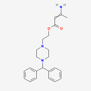 2-(4-Benzhydrylpiperazin-1-yl)ethyl 3-aminobut-2-enoate chemical structure (CAS 90096-33-6)