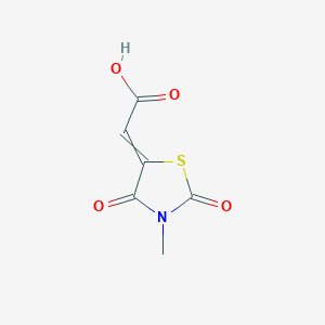2-(3-Methyl-2,4-dioxothiazolidin-5-ylidene)acetic acid chemical structure (CAS 90137-11-4)