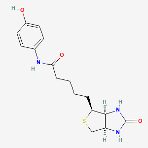 N-(4-Hydroxyphenyl)-5-((3aS,4S,6aR)-2-oxohexahydro-1H-thieno[3,4-d]imidazol-4-yl)pentanamide chemical structure (CAS 901770-40-9)
