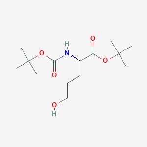 tert-Butyl (S)-2-((tert-butoxycarbonyl)amino)-5-hydroxypentanoate chemical structure (CAS 90194-99-3)