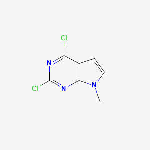 2,4-Dichloro-7-methyl-7H-pyrrolo[2,3-d]pyrimidine chemical structure (CAS 90213-67-5)