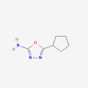 5-Cyclopentyl-1,3,4-oxadiazol-2-amine chemical structure (CAS 90221-15-1)