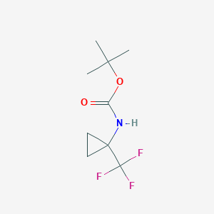 tert-Butyl (1-(trifluoromethyl)cyclopropyl)carbamate chemical structure (CAS 902494-31-9)