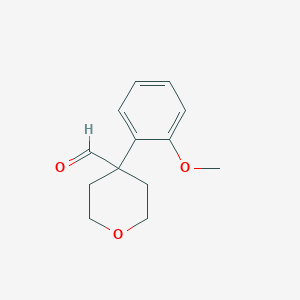 4-(2-Methoxyphenyl)tetrahydro-2H-pyran-4-carboxaldehyde chemical structure (CAS 902836-57-1)
