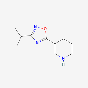 3-Isopropyl-5-(piperidin-3-yl)-1,2,4-oxadiazole chemical structure (CAS 902837-19-8)