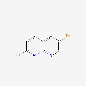 6-Bromo-2-chloro-1,8-naphthyridine chemical structure (CAS 902837-40-5)
