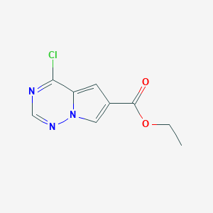 Ethyl 4-chloropyrrolo[2,1-f][1,2,4]triazine-6-carboxylate chemical structure (CAS 903129-94-2)