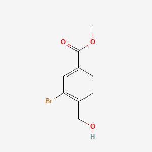 Methyl 3-bromo-4-(hydroxymethyl)benzoate chemical structure (CAS 90326-62-8)